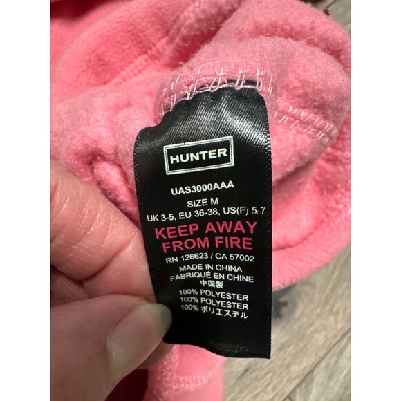 Hunter Womens Pink Fleece Boot Socks - Size M - Picture 3 of 3